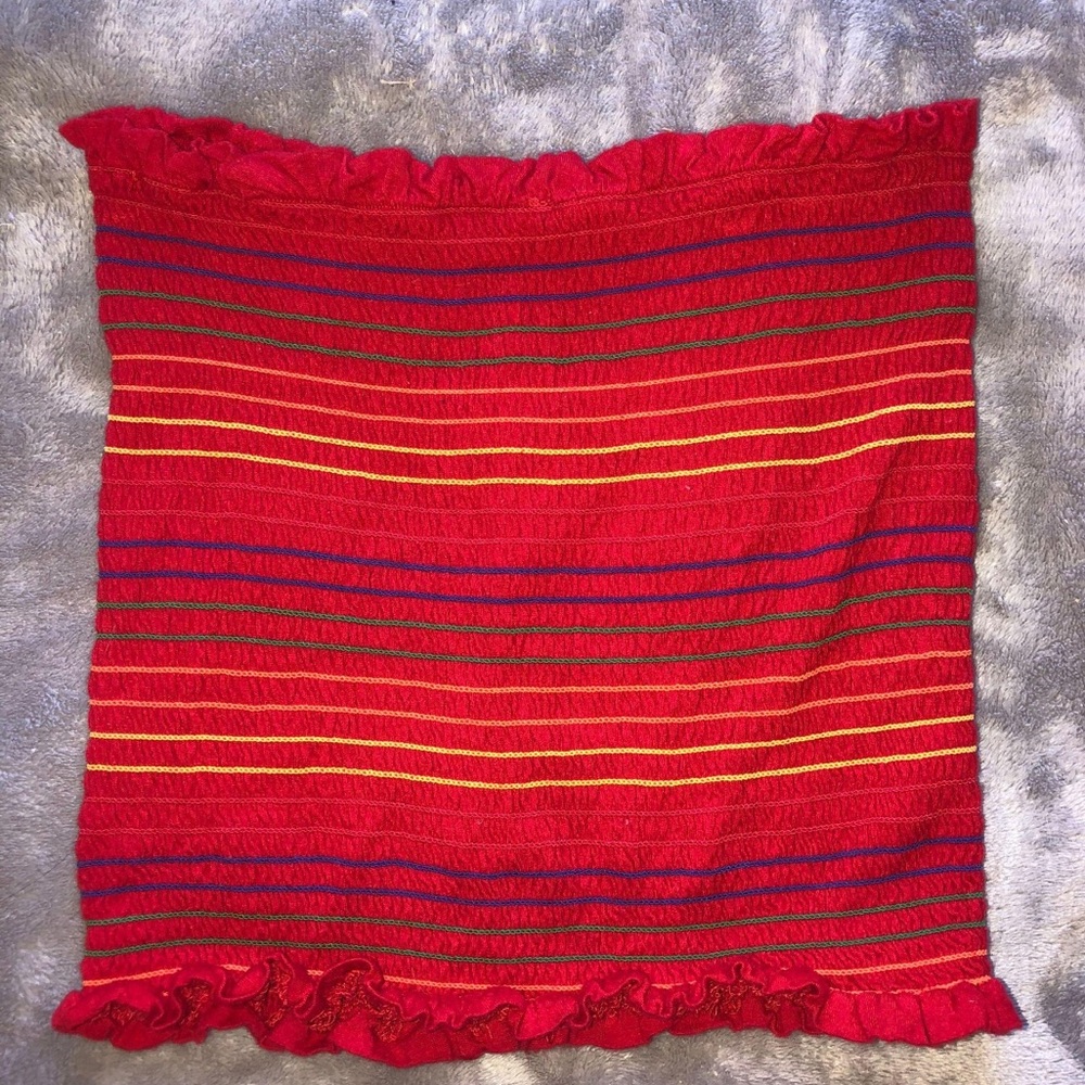 rainbow ribbed rube top